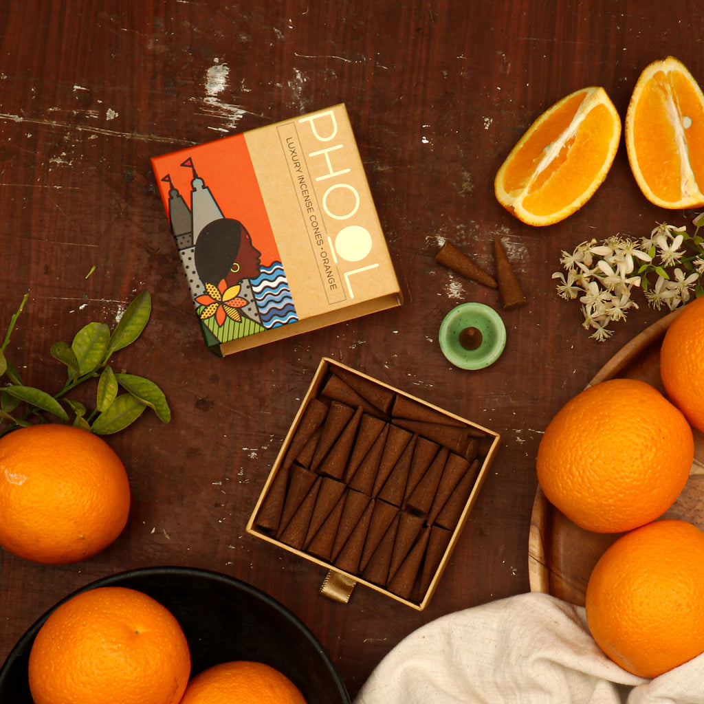 orange incense cones